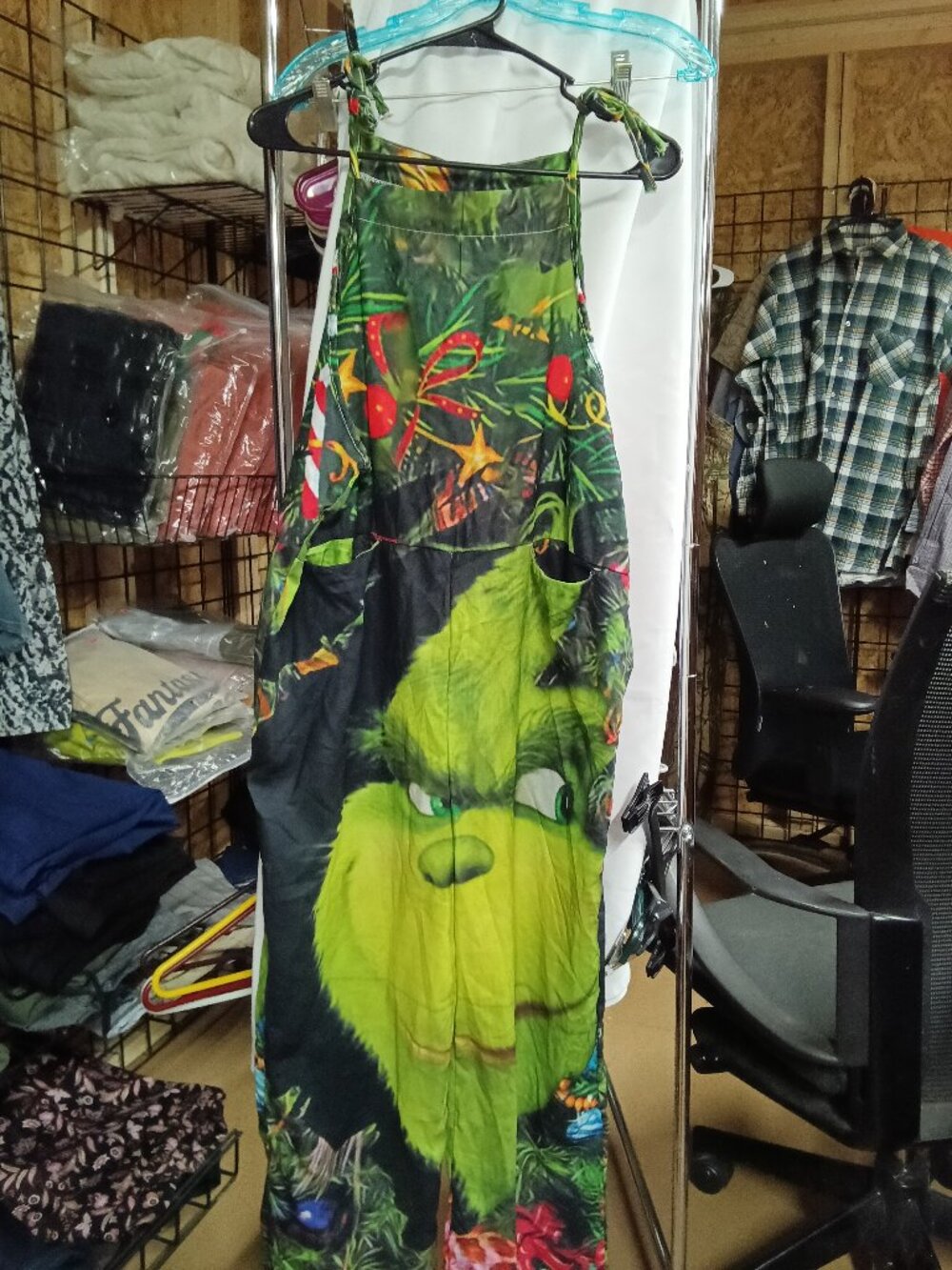 Grinch Christmas Overalls with Pockets - 25% Off When You Bundle 5+ Items!